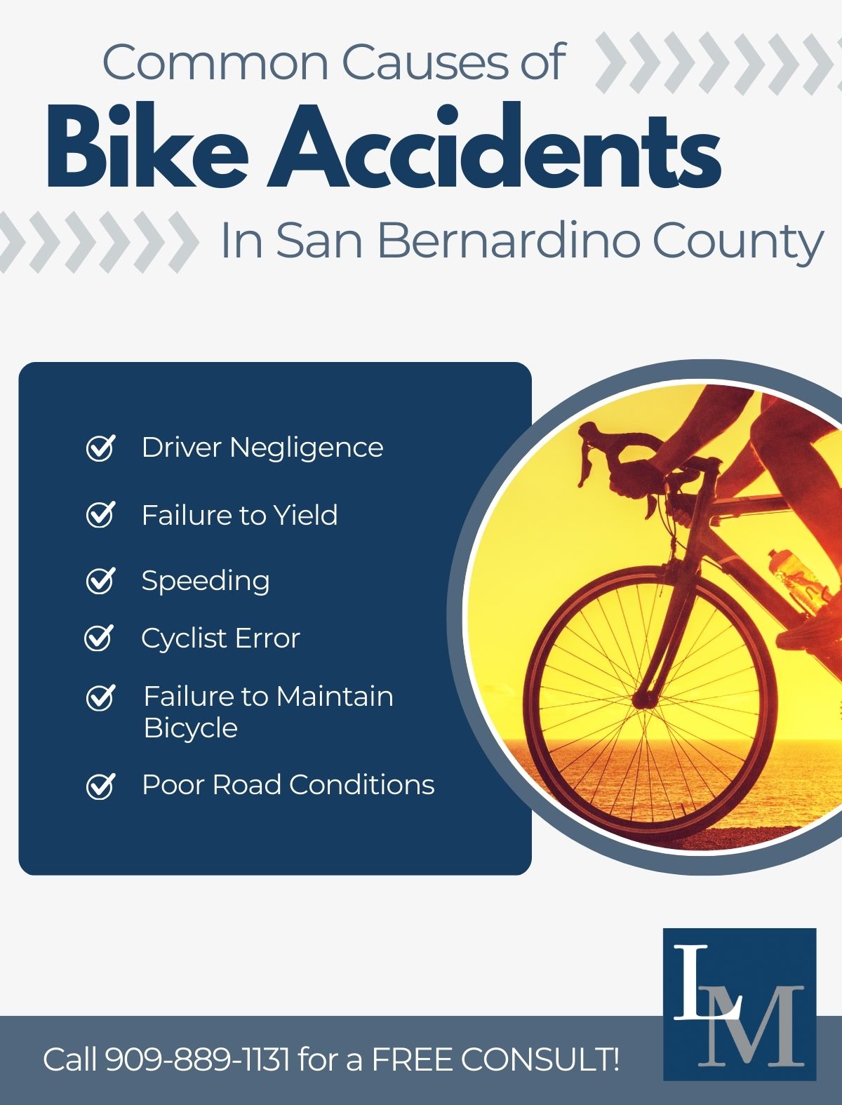 infographic - common causes of bike accident in San Bernardino County
